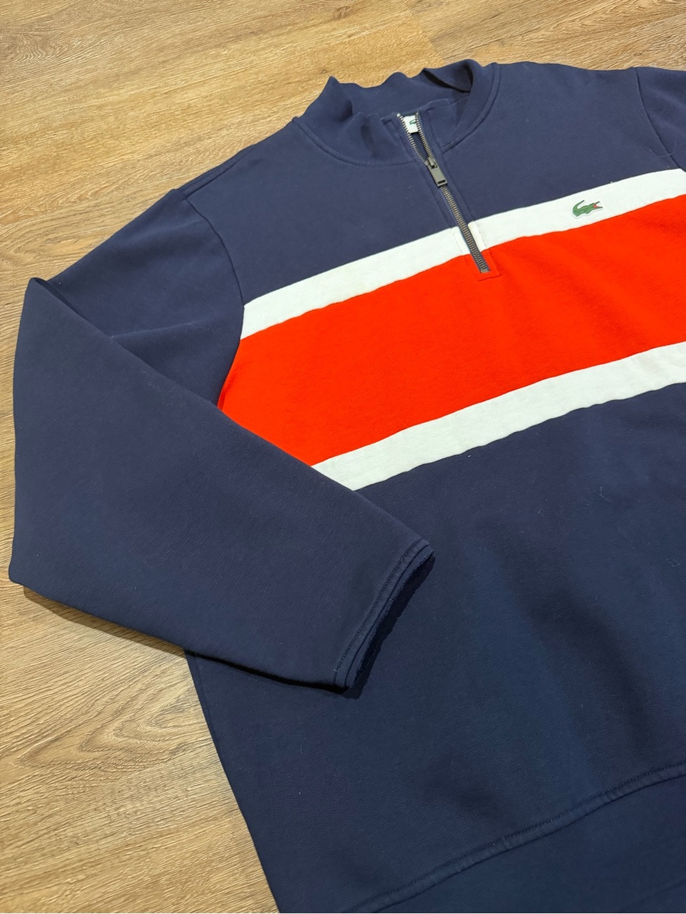 Lacoste Men’s Quarter-Zip Colorblock Pullover Sweatshirt - 2XL-3XL - Picture 3 of 8